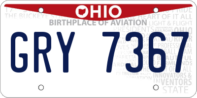 OH license plate GRY7367