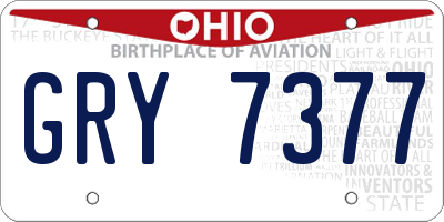 OH license plate GRY7377