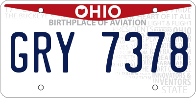 OH license plate GRY7378