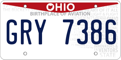 OH license plate GRY7386