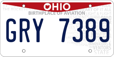 OH license plate GRY7389