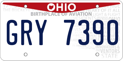 OH license plate GRY7390