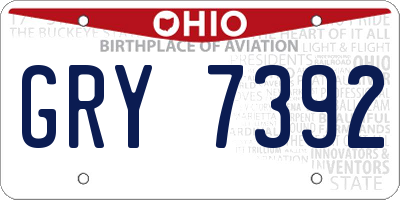 OH license plate GRY7392