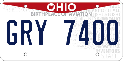 OH license plate GRY7400