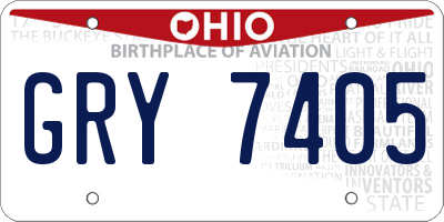 OH license plate GRY7405