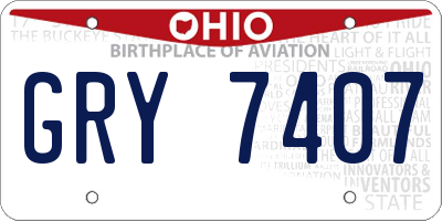 OH license plate GRY7407