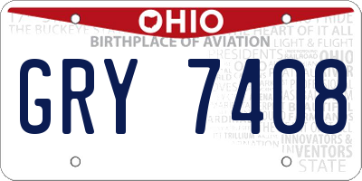 OH license plate GRY7408