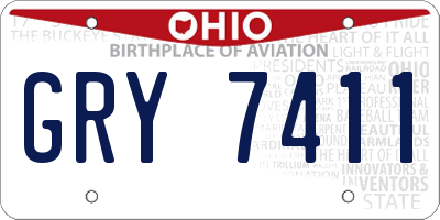 OH license plate GRY7411