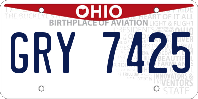 OH license plate GRY7425