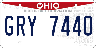 OH license plate GRY7440