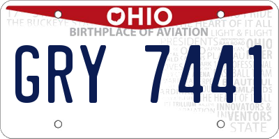 OH license plate GRY7441
