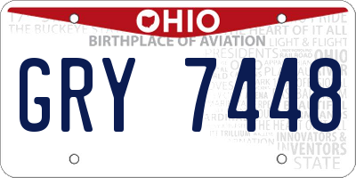 OH license plate GRY7448