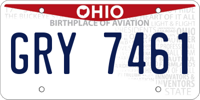 OH license plate GRY7461