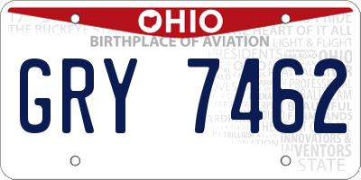 OH license plate GRY7462