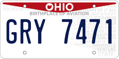 OH license plate GRY7471