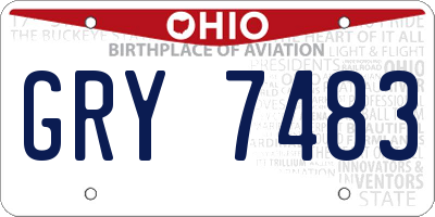 OH license plate GRY7483