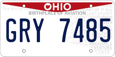 OH license plate GRY7485