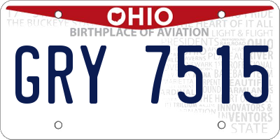 OH license plate GRY7515