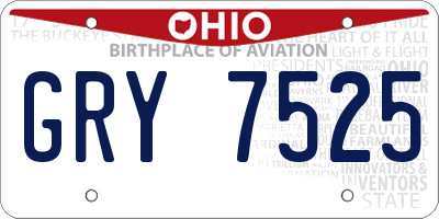 OH license plate GRY7525