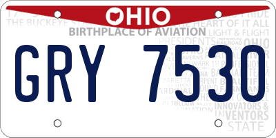 OH license plate GRY7530