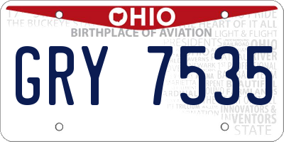OH license plate GRY7535
