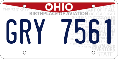 OH license plate GRY7561