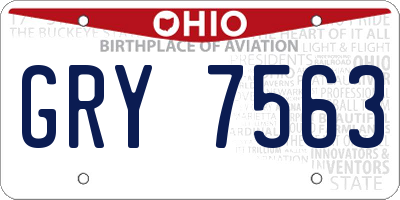 OH license plate GRY7563