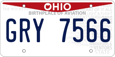 OH license plate GRY7566