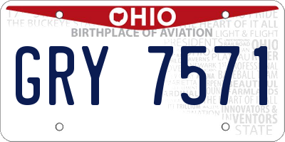 OH license plate GRY7571