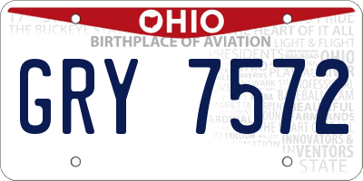 OH license plate GRY7572