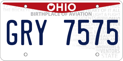 OH license plate GRY7575