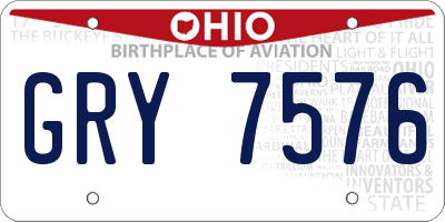OH license plate GRY7576