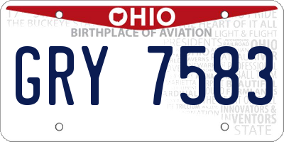 OH license plate GRY7583