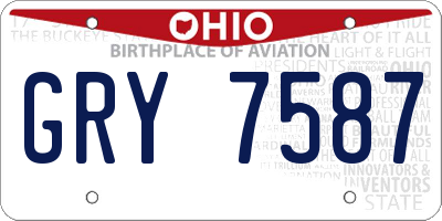 OH license plate GRY7587