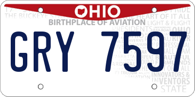 OH license plate GRY7597
