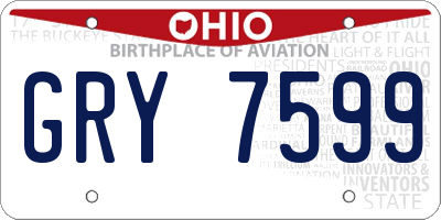 OH license plate GRY7599