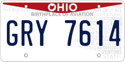 OH license plate GRY7614