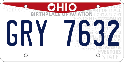 OH license plate GRY7632