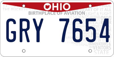 OH license plate GRY7654