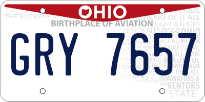 OH license plate GRY7657