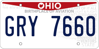 OH license plate GRY7660