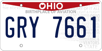 OH license plate GRY7661