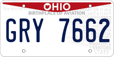 OH license plate GRY7662