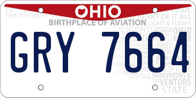 OH license plate GRY7664