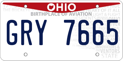 OH license plate GRY7665