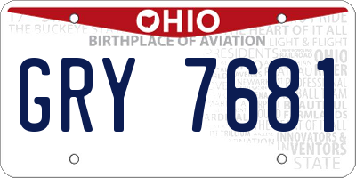 OH license plate GRY7681