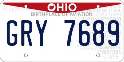 OH license plate GRY7689