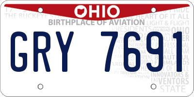 OH license plate GRY7691
