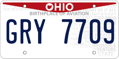 OH license plate GRY7709