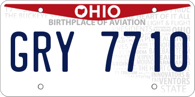 OH license plate GRY7710